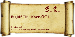 Bujáki Kornél névjegykártya